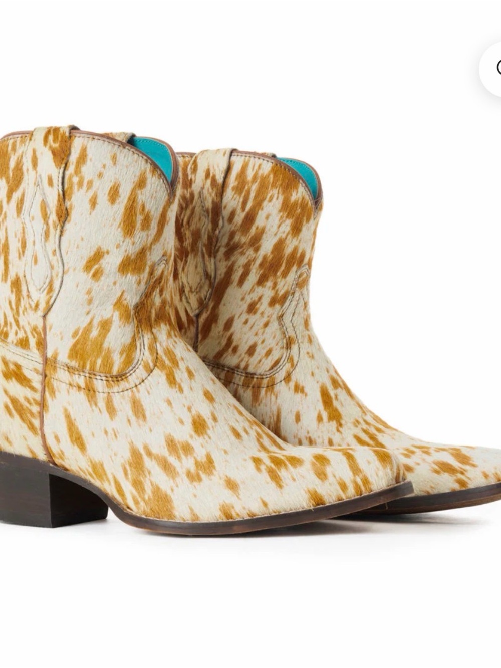 Cowhide Western Hairon Leather Booties by Myra NWT and in original bag